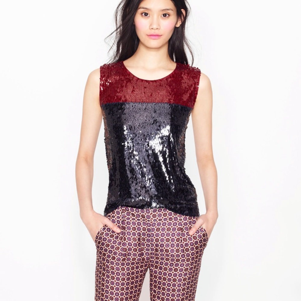 HP✨ Jcrew Sequin Colorblock Tank Top